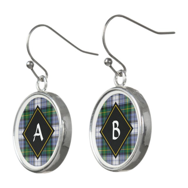 Clan Gordon Dress Tartan Earrings (Angled)