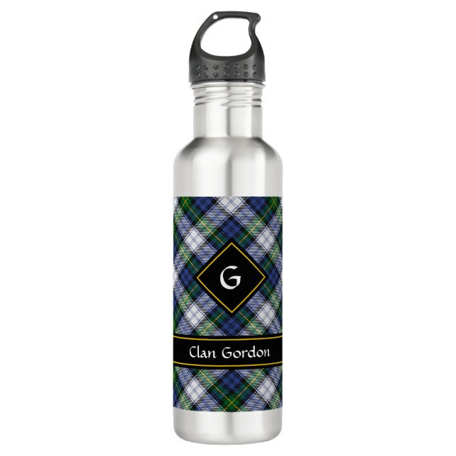 Clan Gordon Dress Tartan Stainless Steel Water Bottle (Front)