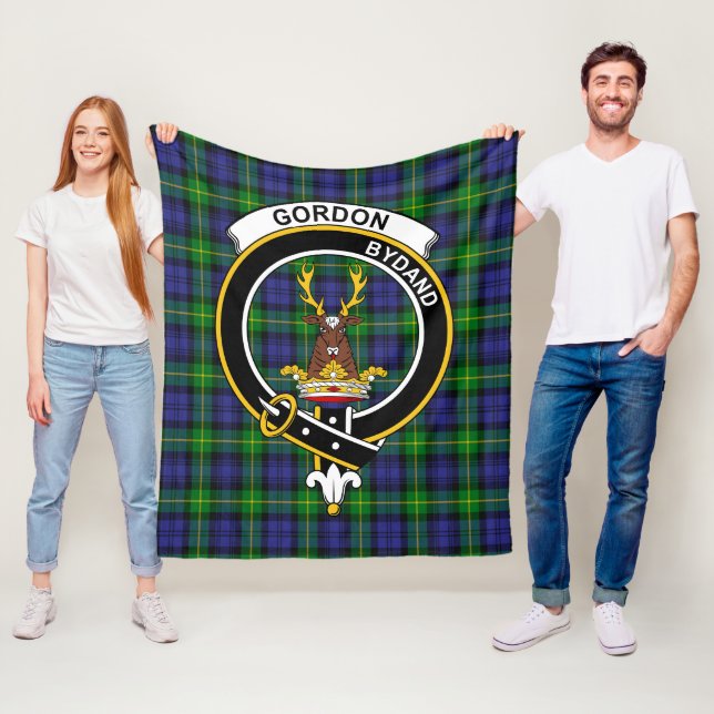 Clan Gordon Modern Tartan Plaid Fleece Blanket (In Situ)
