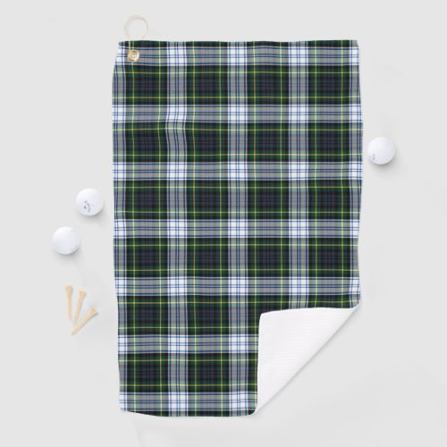 Clan Gordon Plaid Tartan Green White Check Golf Towel