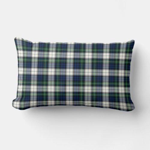 Clan Gordon Royal Blue and White Dress Tartan Lumbar Pillow