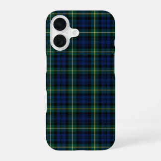 Clan Gordon Tartan Blue, Green, and Yellow Plaid iPhone 16 Case
