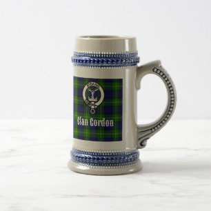 Clan Gordon Tartan Crest Beer Stein