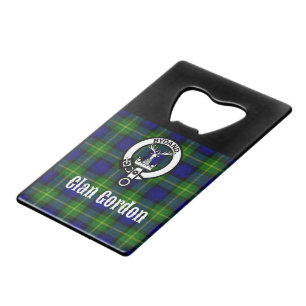 Clan Gordon Tartan Crest Credit Card Bottle Opener