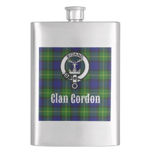 Clan Gordon Tartan Crest Flask