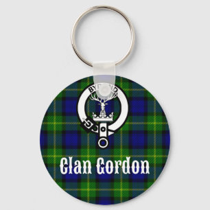 Clan Gordon Tartan Crest Keychain
