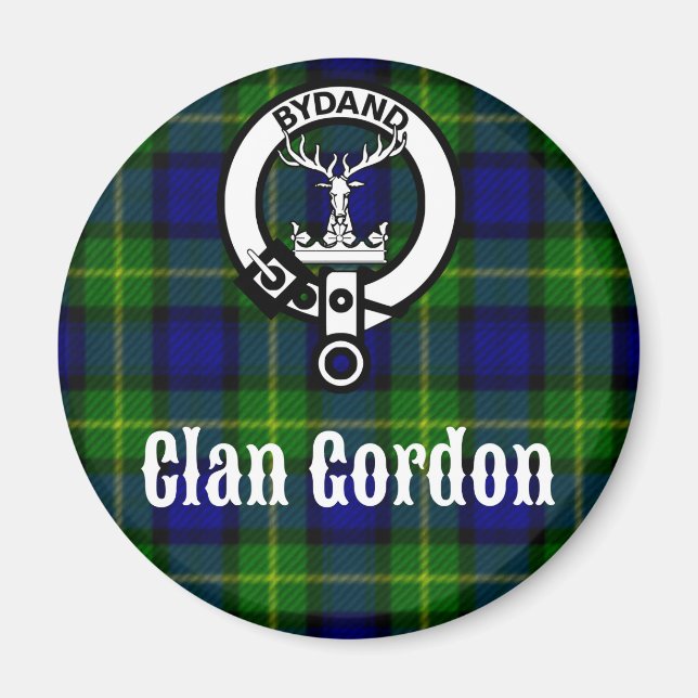 Clan Gordon Tartan Crest Magnet (Front)