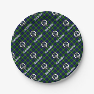 Clan Gordon Tartan Crest Paper Plates