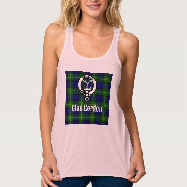 Clan Gordon Tartan Crest Tank Top (Front)