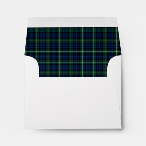 Clan Gordon Tartan Dark Blue and Green Plaid Envelope