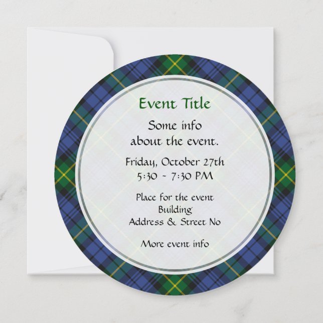 Clan Gordon Tartan Invitation (Back)