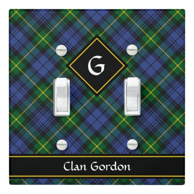 Clan Gordon Tartan Light Switch Cover (In Situ)