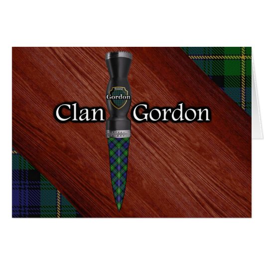 Clan Gordon Tartan Sgian Dubh Blade Cards (Front Horizontal)