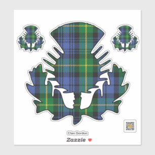 Clan Gordon Tartan Thistle Sticker