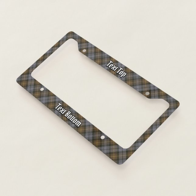 Clan Gordon Tartan Weathered License Plate Frame (3/4)