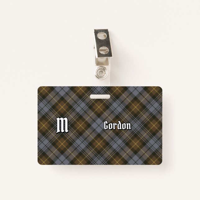 Clan Gordon Weathered Tartan Badge (Front with Clip)