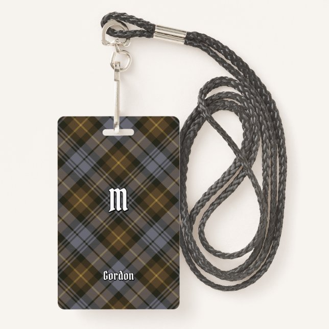 Clan Gordon Weathered Tartan Badge (Front with Lanyard)