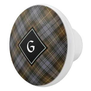 Clan Gordon Weathered Tartan Ceramic Knob