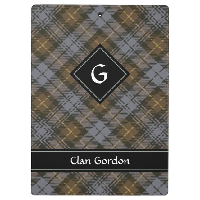 Clan Gordon Weathered Tartan Clipboard (Back)