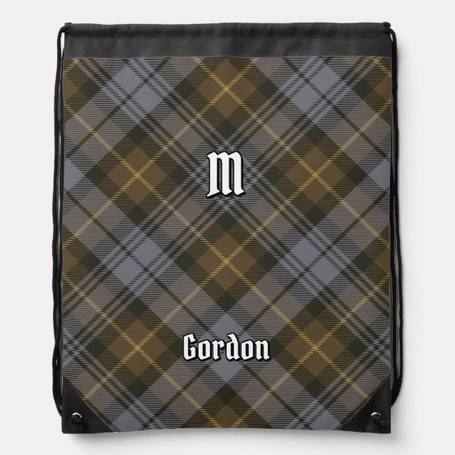 Clan Gordon Weathered Tartan Drawstring Bag (Front)