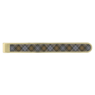 Clan Gordon Weathered Tartan Gold Finish Tie Bar