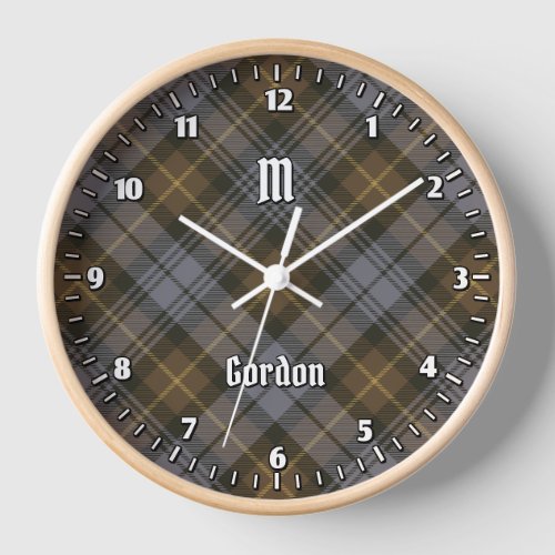 Clan Gordon Weathered Tartan Large Clock