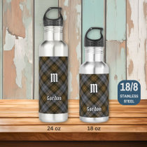Clan Gordon Weathered Tartan Stainless Steel Water Bottle