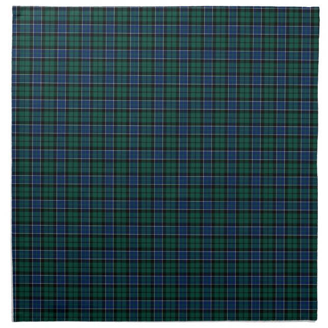 Clan Graham Blue and Green Scottish Tartan Napkin (Front)