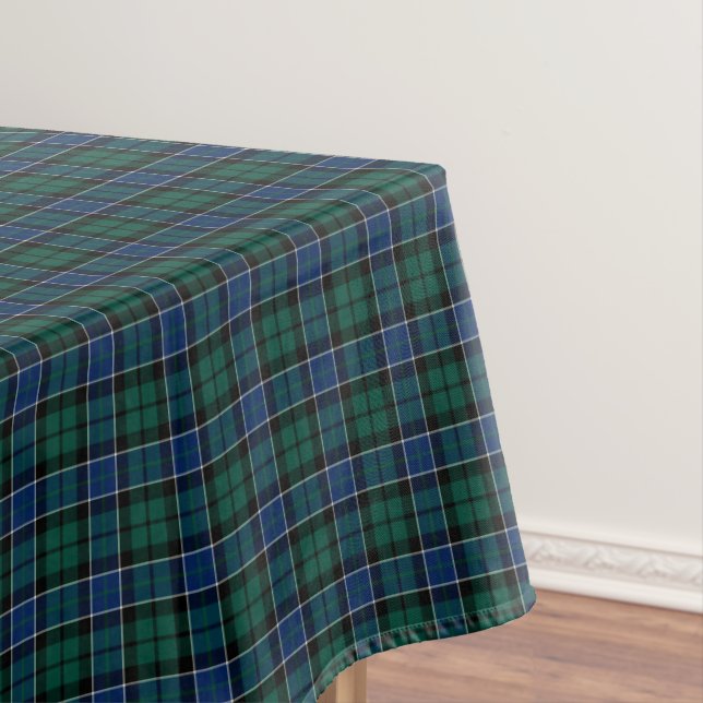 Clan Graham Blue and Green Scottish Tartan Tablecloth (In Situ)