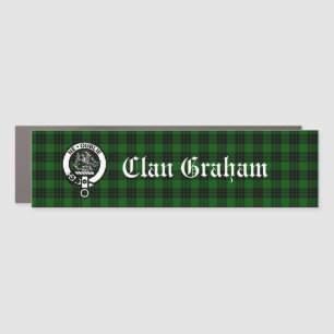 Clan Graham Crest Badge and Tartan Car Magnet