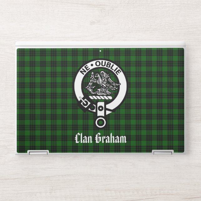Clan Graham Crest Badge and Tartan HP Laptop Skin (Front)