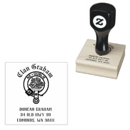 Clan Graham Crest Badge Customizable Rubber Stamp