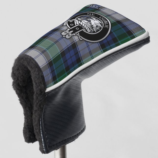 Clan Graham Crest & Dress Tartan Golf Head Cover (3/4 Front)
