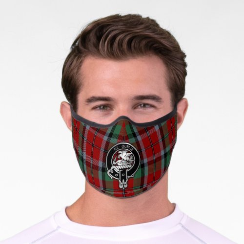 Clan Graham Crest  Red Tartan Premium Face Mask