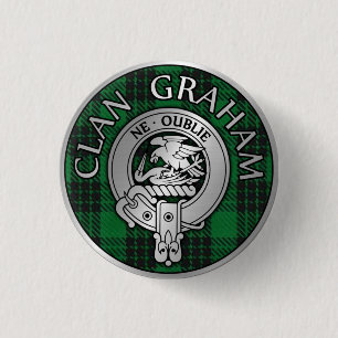Clan Graham Crest & Tartan Button