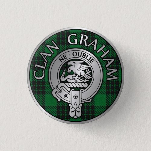 Clan Graham Crest  Tartan Button