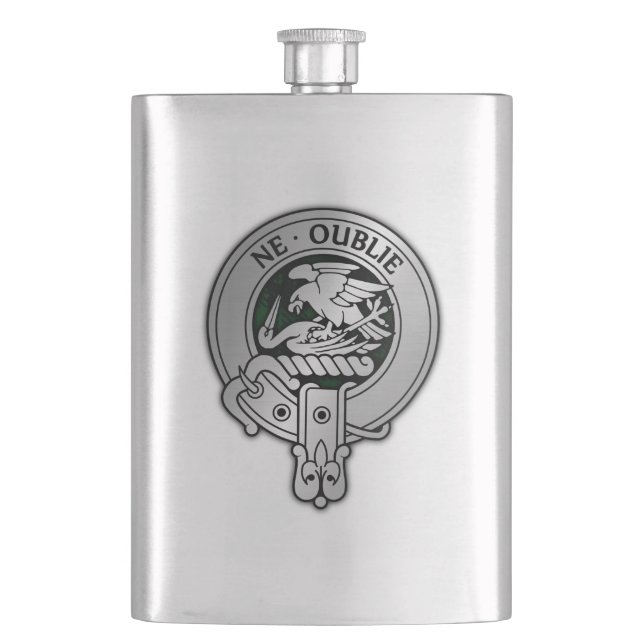 Clan Graham Crest & Tartan Flask (Front)