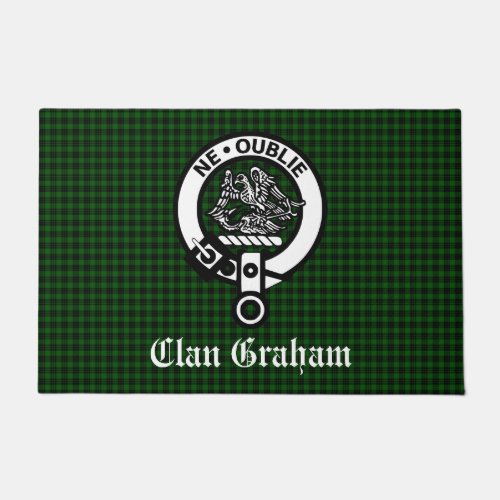 Clan Graham Crest  Tartan Front Doormat