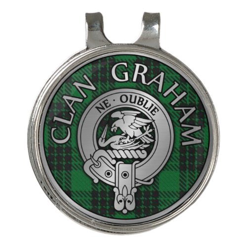 Clan Graham Crest  Tartan Golf Hat Clip