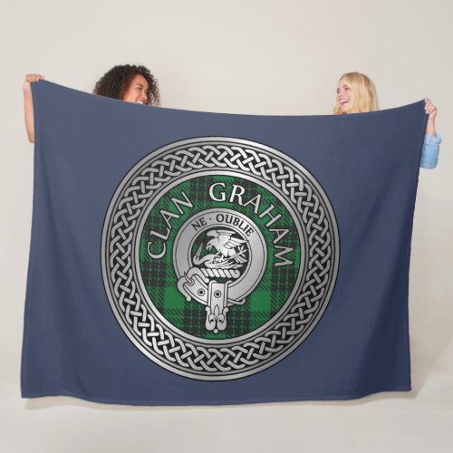 Clan Graham Crest  Tartan Knot Fleece Blanket