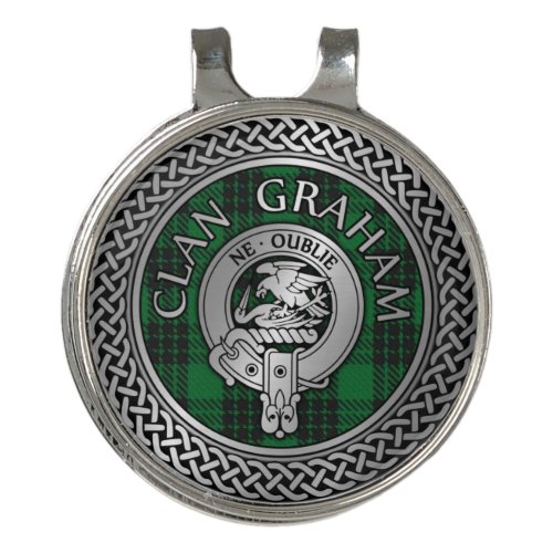 Clan Graham Crest  Tartan Knot Golf Hat Clip