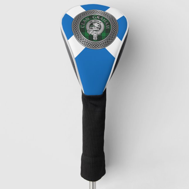 Clan Graham Crest & Tartan Knot Golf Head Cover (Front)