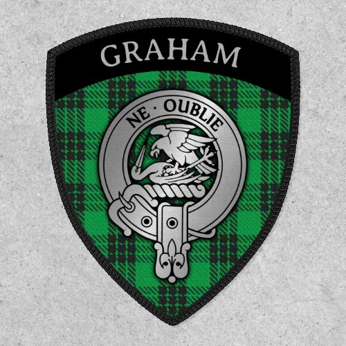 Clan Graham Crest  Tartan Shield Patch