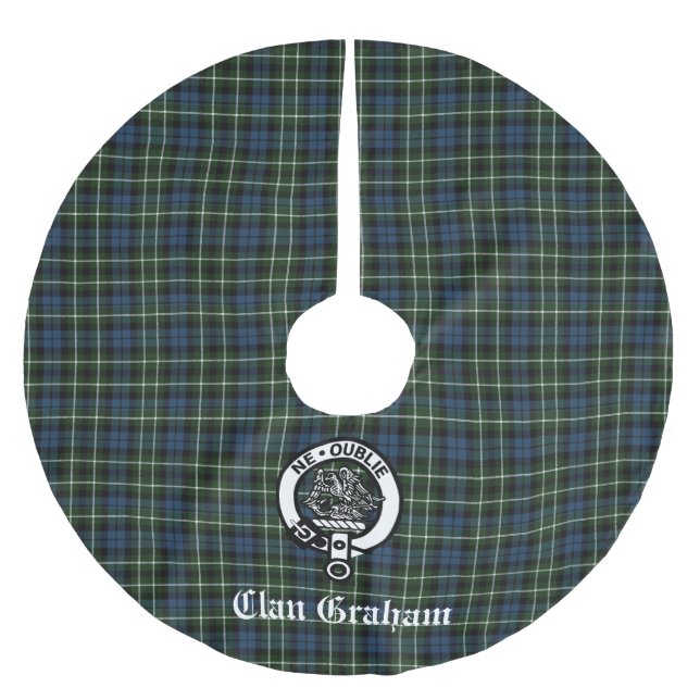 Clan Graham Montrose Tartan & Crest Brushed Polyester Tree Skirt (Front)