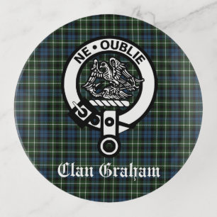 Clan Graham Montrose Tartan & Crest  Trinket Tray