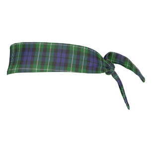 Clan Graham Scottish Accents Blue Green Tartan Tie Headband
