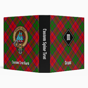 Clan Grant Crest over Tartan 3 Ring Binder