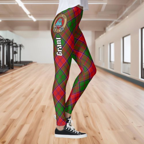 Clan Grant Crest over Tartan Leggings