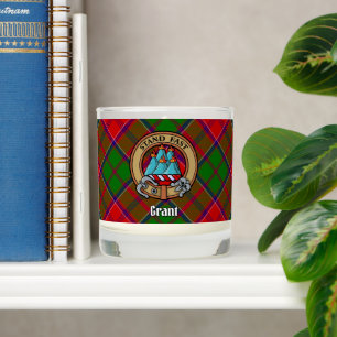Clan Grant Crest over Tartan Scented Candle