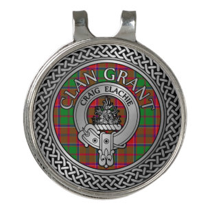 Clan Grant Crest & Tartan Knot Golf Hat Clip